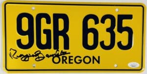 REGGIE BANNISTER SIGNED SCREEN ACCURATE LICENSE PLATE PHANTASM AUTOGRAPH JSA 019