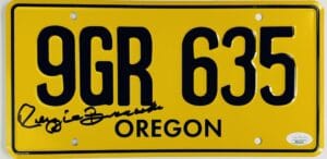 REGGIE BANNISTER SIGNED SCREEN ACCURATE LICENSE PLATE PHANTASM AUTOGRAPH JSA 016