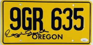 REGGIE BANNISTER SIGNED SCREEN ACCURATE LICENSE PLATE PHANTASM AUTOGRAPH JSA 015