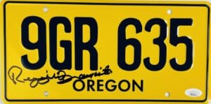 REGGIE BANNISTER SIGNED SCREEN ACCURATE LICENSE PLATE PHANTASM AUTOGRAPH JSA 010