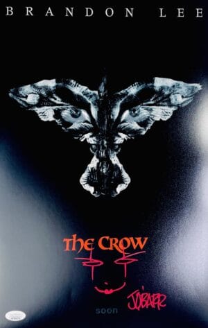 JAMES O'BARR SIGNED THE CROW 11X17 PHOTO WITH SKETCH MOVIE POSTER OBARR JSA 770