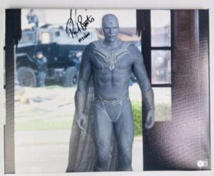 PAUL BETTANY SIGNED 16X20 CANVAS PHOTO AVENGERS WANDAVISION VISION MARVEL BAS 68