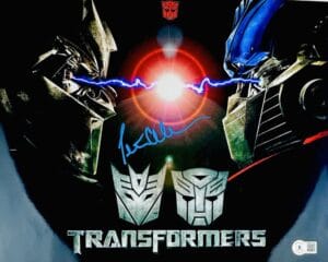 PETER CULLEN OPTIMUS PRIME SIGNED 11X14 TRANSFORMERS METALLIC PHOTO BECKETT BAS COA