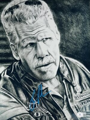 RON PERLMAN SIGNED METALLIC 11X14 PHOTO SONS OF ANARCHY CLAY MORROW BAS 983