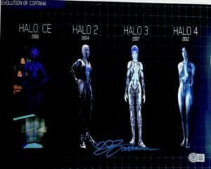 JEN TAYLOR SIGNED METALLIC 11X14 PHOTO CORTANA MASTER CHIEF HALO XBOX BAS 548