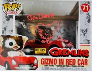 JOE DANTE SIGNED GREMLINS GIZMO IN RED CAR FUNKO POP 71 WITH SKETCH BAS 998