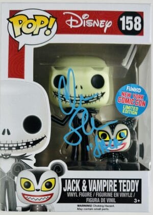 CHRIS SARANDON SIGNED JACK & VAMPIRE TEDDY FUNKO NIGHTMARE BEFORE CHRISTMAS BAS6