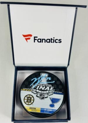 JORDAN BINNINGTON SIGNED STANLEY CUP FINAL PUCK ST. LOUIS BLUES FANATICS 1