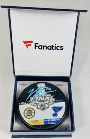 JORDAN BINNINGTON SIGNED STANLEY CUP FINAL PUCK ST. LOUIS BLUES FANATICS 3