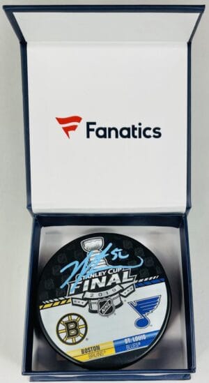 JORDAN BINNINGTON SIGNED STANLEY CUP FINAL PUCK ST. LOUIS BLUES FANATICS 5