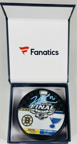 JORDAN BINNINGTON SIGNED STANLEY CUP FINAL PUCK ST. LOUIS BLUES FANATICS 7