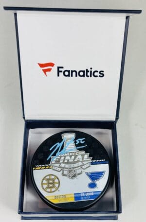 JORDAN BINNINGTON SIGNED STANLEY CUP FINAL PUCK ST. LOUIS BLUES FANATICS 8