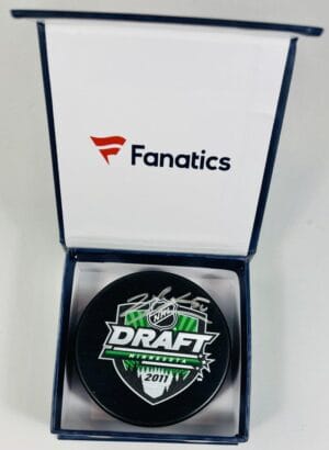 JORDAN BINNINGTON SIGNED DRAFT HOCKEY PUCK STANLEY CUP ST. LOUIS BLUES FANATICS