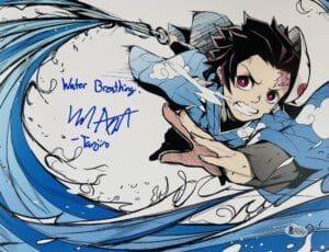ZACH AGUILAR SIGNED TANJIRO 11X14 PHOTO DEMON SLAYER ANIME AUTOGRAPH BAS 821
