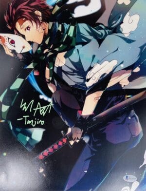 ZACH AGUILAR SIGNED TANJIRO 11X14 PHOTO DEMON SLAYER ANIME AUTOGRAPH BAS 829