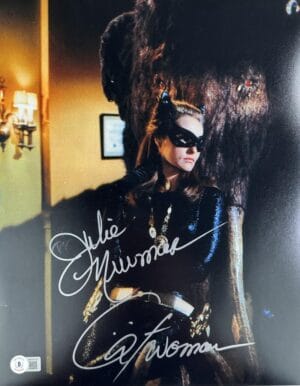 JULIE NEWMAR SIGNED CATWOMAN 11X14 PHOTO BATMAN 1966 RARE INSCRIPTION BAS 153