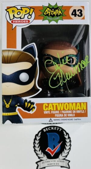 JULIE NEWMAR SIGNED CATWOMAN FUNKO POP VINYL 43 BATMAN 1966 AUTOGRAPH BAS 205