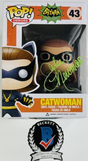 JULIE NEWMAR SIGNED CATWOMAN FUNKO POP VINYL 43 BATMAN 1966 AUTOGRAPH BAS 208