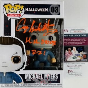 CASEY HENDERSHOT SIGNED MICHAEL MYERS FUNKO POP VINYL 03 HALLOWEEN JSA 363