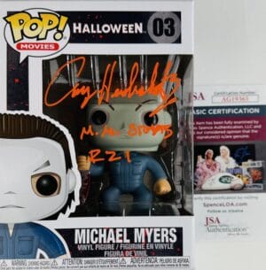 CASEY HENDERSHOT SIGNED MICHAEL MYERS FUNKO POP VINYL 03 HALLOWEEN JSA 365