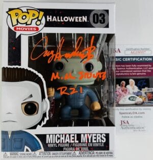 CASEY HENDERSHOT SIGNED MICHAEL MYERS FUNKO POP VINYL 03 HALLOWEEN JSA 357