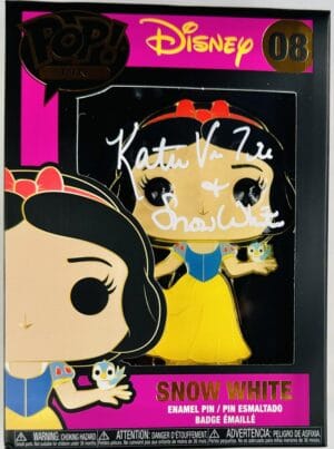 KATIE VON TILL SIGNED SNOW WHITE FUNKO POP PIN 08 DISNEY AUTOGRAPH BAS 691