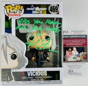 SKIP STELLRECHT SIGNED VICIOUS FUNKO POP VINYL 469 COWBOY BEBOP ANIME JSA 135