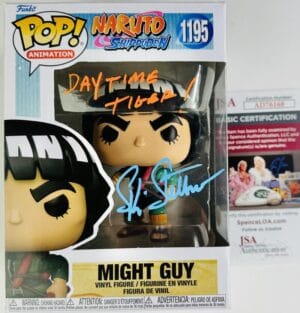 SKIP STELLRECHT SIGNED MIGHT GUY FUNKO POP VINYL 1195 NARUTO ANIME JSA COA 168