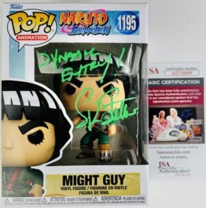 SKIP STELLRECHT SIGNED MIGHT GUY FUNKO POP VINYL 1195 NARUTO ANIME JSA COA 099