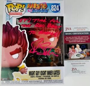 SKIP STELLRECHT SIGNED MIGHT GUY EIGHT INNER GATES FUNKO POP 824 NARUTO JSA 078