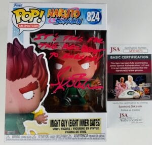 SKIP STELLRECHT SIGNED MIGHT GUY EIGHT INNER GATES FUNKO POP 824 NARUTO JSA 071