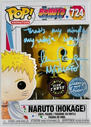 MAILE FLANAGAN SIGNED NARUTO HOKAGE GLOW CHASE FUNKO POP 724 BORUTO AAA BAS 027
