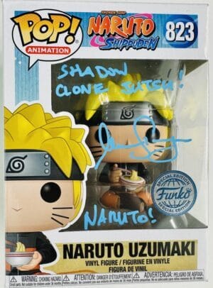 MAILE FLANAGAN SIGNED NARUTO UZUMAKI FUNKO POP VINYL 823 ANIME AUTOGRAPH BAS 028