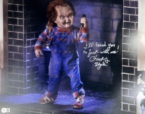 ED GALE SIGNED 16X20 PHOTO CHILDS PLAY CHUCKY RARE INSCRIPTION AUTOGRAPH BAS 389