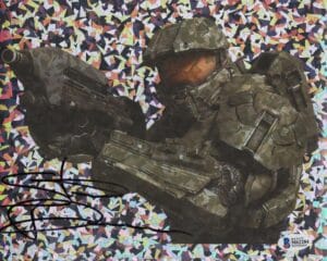 STEVE DOWNES SIGNED MASTER CHIEF 8X10 HOLOGRAPHIC PHOTO HALO BAS 284