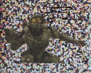 STEVE DOWNES SIGNED MASTER CHIEF 8X10 HOLOGRAPHIC PHOTO HALO BAS 287