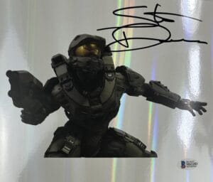 STEVE DOWNES SIGNED MASTER CHIEF 8X10 HOLOGRAPHIC PHOTO HALO BAS 283