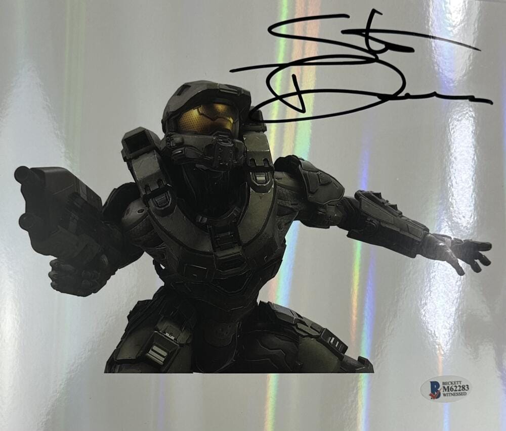 STEVE DOWNES SIGNED MASTER CHIEF 8X10 HOLOGRAPHIC PHOTO HALO BAS 283