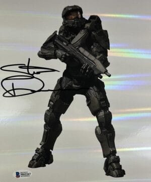 STEVE DOWNES SIGNED MASTER CHIEF 8X10 HOLOGRAPHIC PHOTO HALO BAS 267