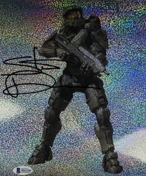 STEVE DOWNES SIGNED MASTER CHIEF 8X10 HOLOGRAPHIC PHOTO HALO BAS 282