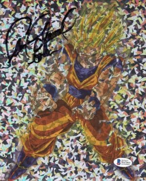 SEAN SCHEMMEL SIGNED GOKU 8X10 HOLOGRAPHIC PHOTO DRAGON BALL Z DBZ ANIME BAS 611