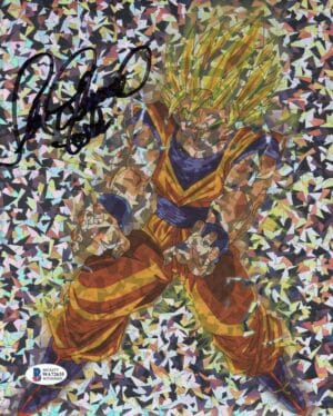 SEAN SCHEMMEL SIGNED GOKU 8X10 HOLOGRAPHIC PHOTO DRAGON BALL Z DBZ ANIME BAS 635