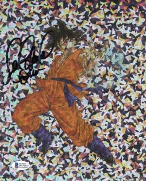SEAN SCHEMMEL SIGNED GOKU 8X10 HOLOGRAPHIC PHOTO DRAGON BALL Z DBZ ANIME BAS 633