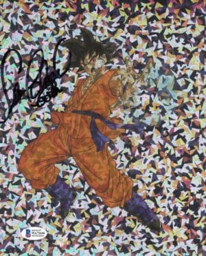 SEAN SCHEMMEL SIGNED GOKU 8X10 HOLOGRAPHIC PHOTO DRAGON BALL Z DBZ ANIME BAS 646