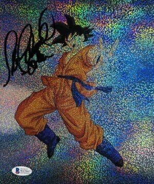SEAN SCHEMMEL SIGNED GOKU 8X10 HOLOGRAPHIC PHOTO DRAGON BALL Z DBZ ANIME BAS 617