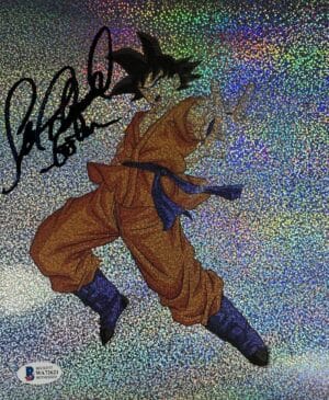 SEAN SCHEMMEL SIGNED GOKU 8X10 HOLOGRAPHIC PHOTO DRAGON BALL Z DBZ ANIME BAS 621