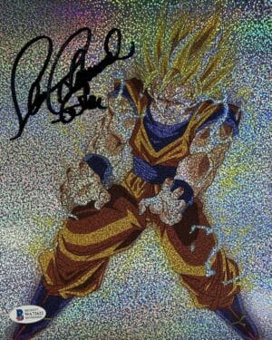 SEAN SCHEMMEL SIGNED GOKU 8X10 HOLOGRAPHIC PHOTO DRAGON BALL Z DBZ ANIME BAS 622