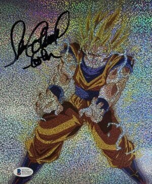 SEAN SCHEMMEL SIGNED GOKU 8X10 HOLOGRAPHIC PHOTO DRAGON BALL Z DBZ ANIME BAS 631