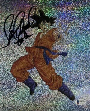 SEAN SCHEMMEL SIGNED GOKU 8X10 HOLOGRAPHIC PHOTO DRAGON BALL Z DBZ ANIME BAS 640