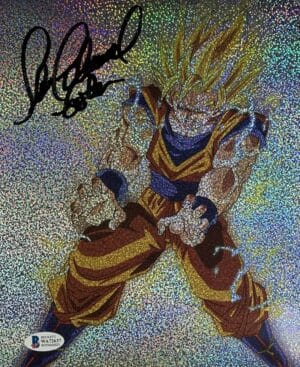 SEAN SCHEMMEL SIGNED GOKU 8X10 HOLOGRAPHIC PHOTO DRAGON BALL Z DBZ ANIME BAS 637